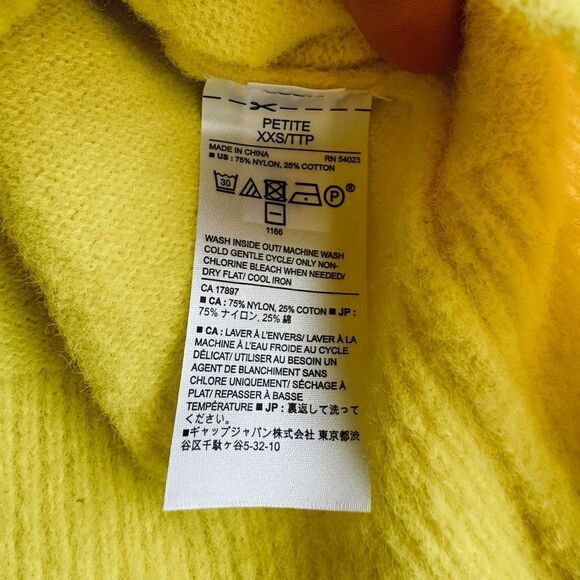 Banana Republic Cozy Crew-Neck Sweater Yellow Sz XXS petite - Picture 5 of 5